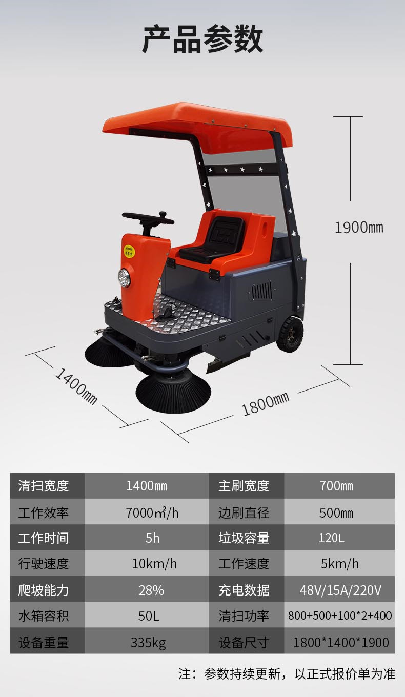 半封閉電動掃地車1450